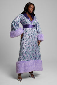 Woman wearing The Wisteria Robe front